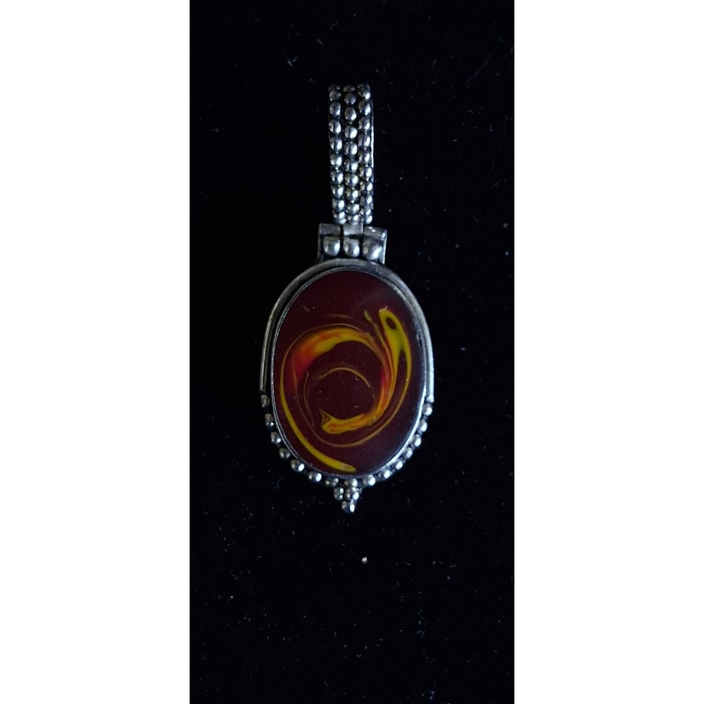 NOREENA JASPER Cabochan PENDANT AUSTRALIA 925 Sterling Silver - Picture 3 of 5